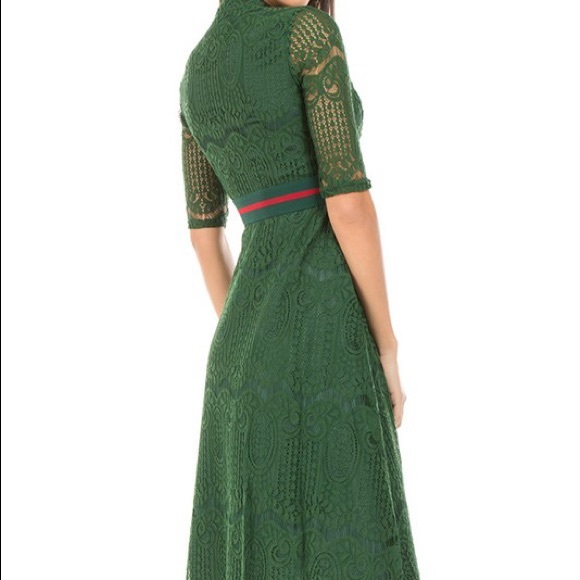 Green Lace Midi Dress - Picture 2 of 2